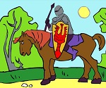 Раскраски для мальчиков "Рыцарь на коне"