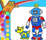 Раскраски для мальчиков "Робот и собака"