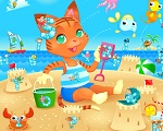 Игра "Котёнок на пляже"
