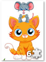 пазлы для детей из 6 частей "Кошки-мышки"